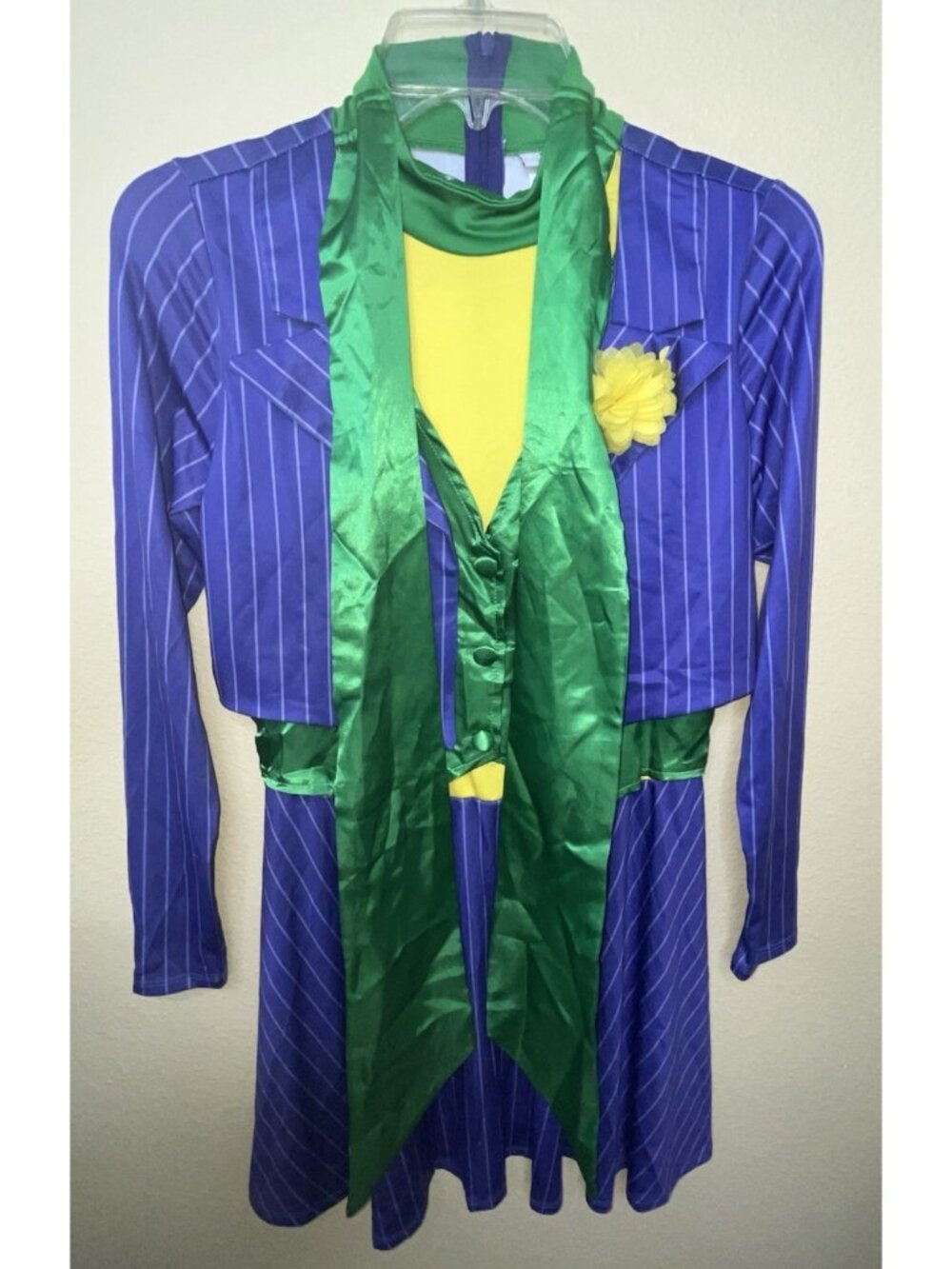 The Joker Costume Dress Adult Small Purple Green Complete Halloween Fun